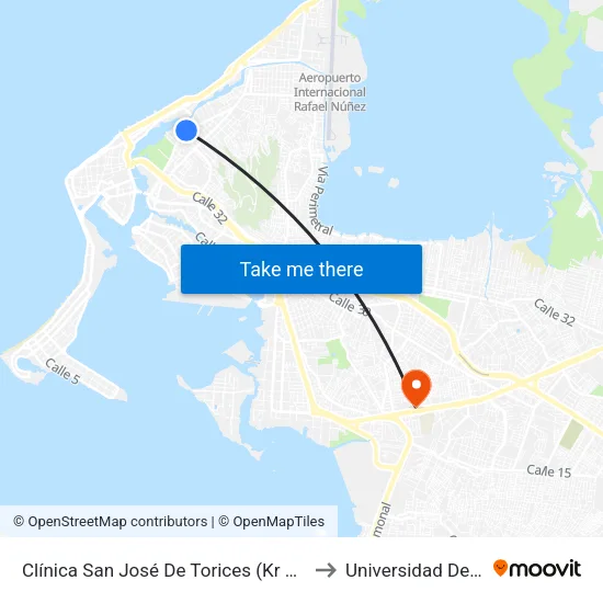 Clínica San José De Torices (Kr 14 - Cl 43) to Universidad Del Sinu map