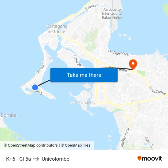 Kr 6 - Cl 5a to Unicolombo map