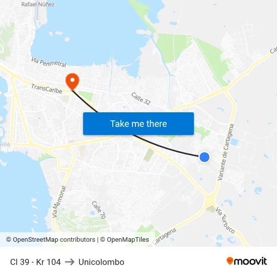 Cl 39 - Kr 104 to Unicolombo map