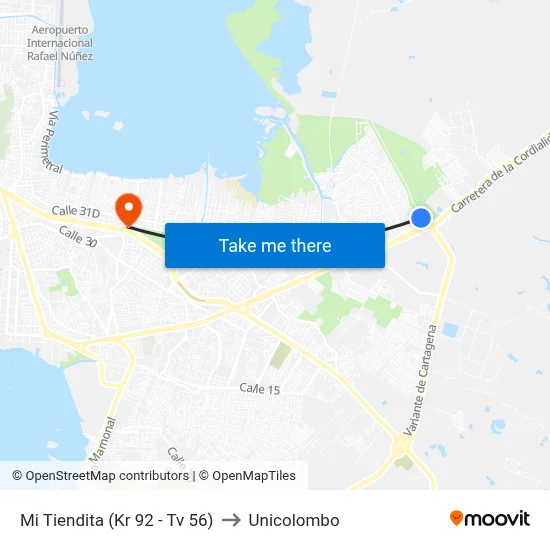 Mi Tiendita (Kr 92 - Tv 56) to Unicolombo map
