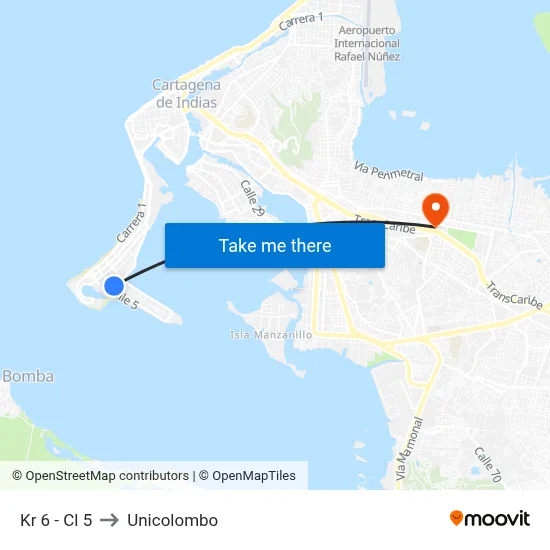 Kr 6 - Cl 5 to Unicolombo map
