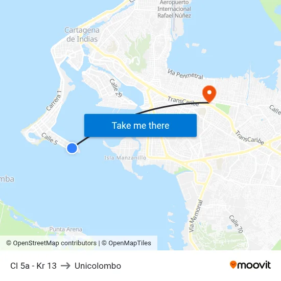 Cl 5a - Kr 13 to Unicolombo map