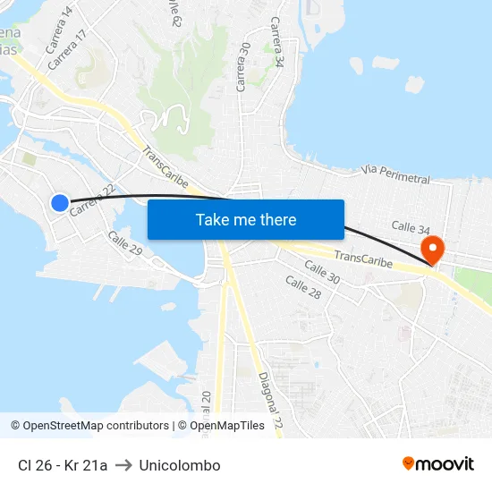 Cl 26 - Kr 21a to Unicolombo map