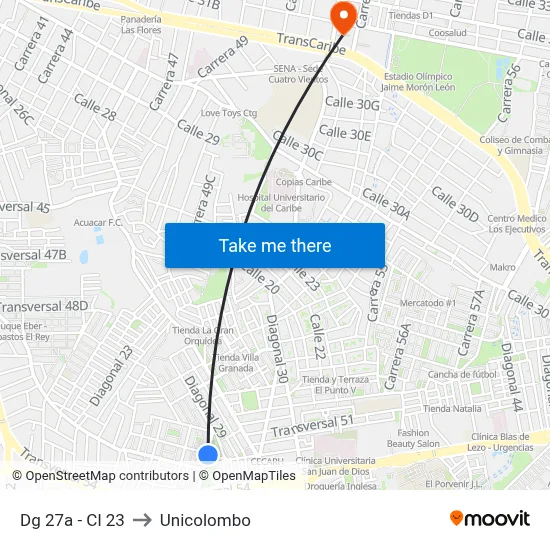 Dg 27a - Cl 23 to Unicolombo map