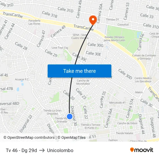 Tv 46 - Dg 29d to Unicolombo map