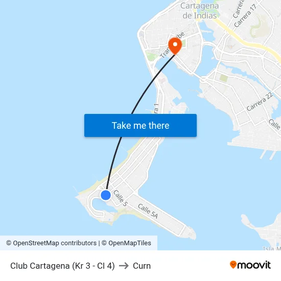 Club Cartagena (Kr 3 - Cl 4) to Curn map