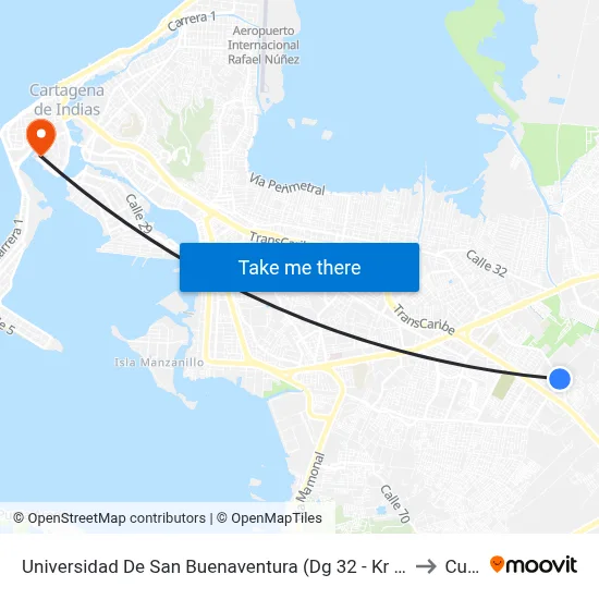 Universidad De San Buenaventura (Dg 32 - Kr 83b) to Curn map