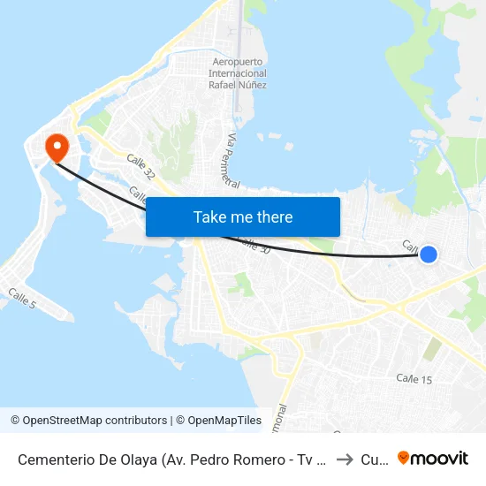 Cementerio De Olaya (Av. Pedro Romero - Tv 71a) to Curn map