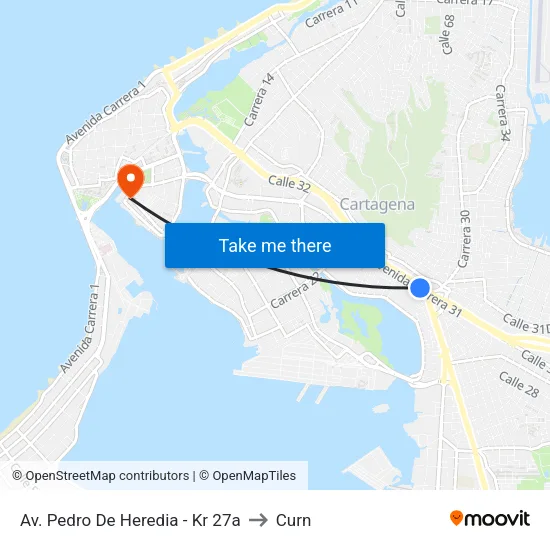 Av. Pedro De Heredia - Kr 27a to Curn map