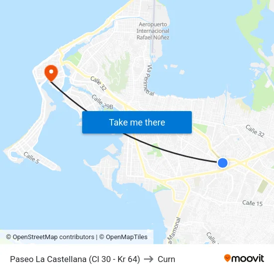 Paseo La Castellana (Cl 30 - Kr 64) to Curn map