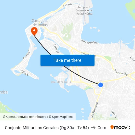 Conjunto Militar Los Corrales (Dg 30a - Tv 54) to Curn map