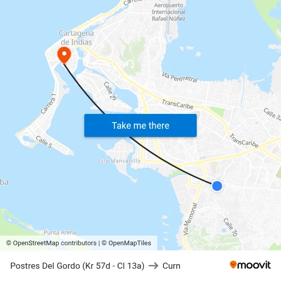 Postres Del Gordo (Kr 57d - Cl 13a) to Curn map