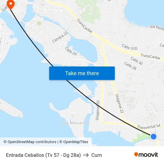 Entrada Ceballos (Tv 57 - Dg 28a) to Curn map