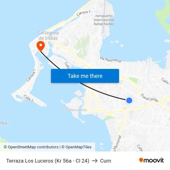 Terraza Los Luceros (Kr 56a - Cl 24) to Curn map