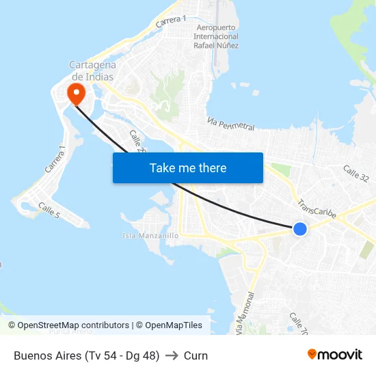 Buenos Aires (Tv 54 - Dg 48) to Curn map