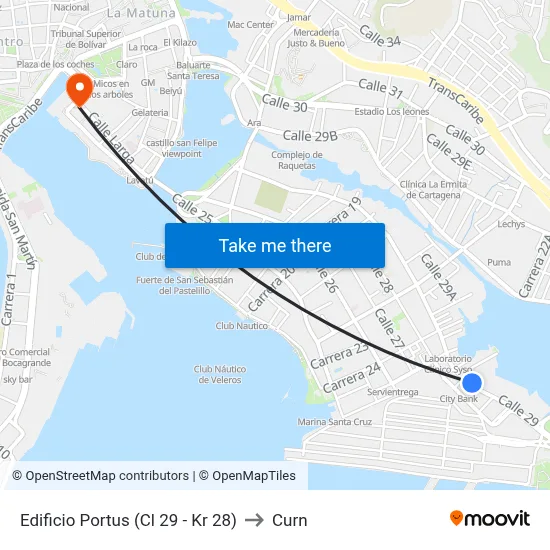 Edificio Portus (Cl 29 - Kr 28) to Curn map