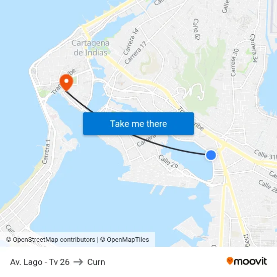 Av. Lago - Tv 26 to Curn map
