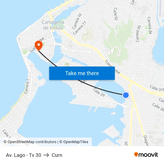 Av. Lago - Tv 30 to Curn map