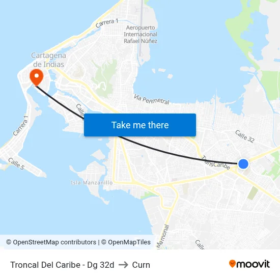 Troncal Del Caribe - Dg 32d to Curn map