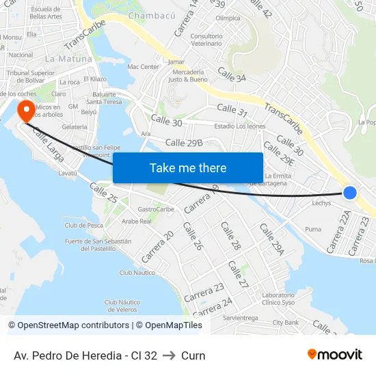 Av. Pedro De Heredia - Cl 32 to Curn map