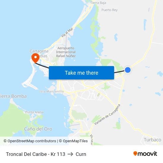 Troncal Del Caribe - Kr 113 to Curn map