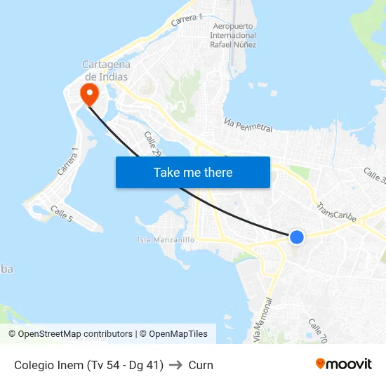 Colegio Inem (Tv 54 - Dg 41) to Curn map