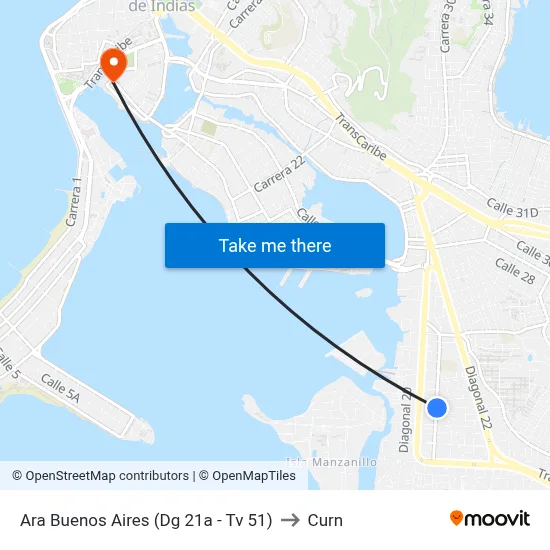 Ara Buenos Aires (Dg 21a - Tv 51) to Curn map