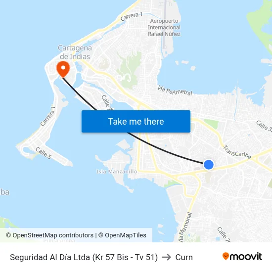 Seguridad Al Día Ltda (Kr 57 Bis - Tv 51) to Curn map