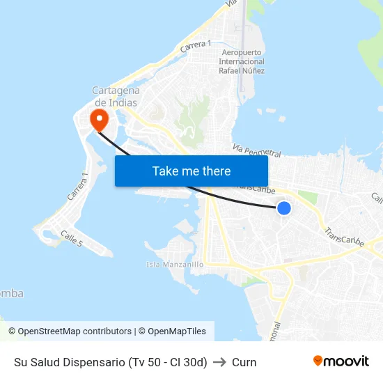 Su Salud Dispensario (Tv 50 - Cl 30d) to Curn map