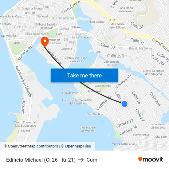 Edificio Michael (Cl 26 - Kr 21) to Curn map