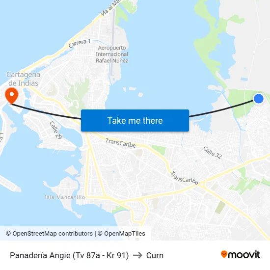 Panadería Angie (Tv 87a - Kr 91) to Curn map