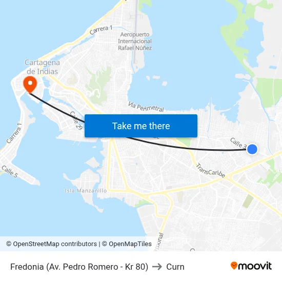 Fredonia (Av. Pedro Romero - Kr 80) to Curn map