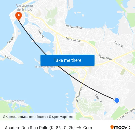 Asadero Don Rico Pollo (Kr 85 - Cl 2h) to Curn map
