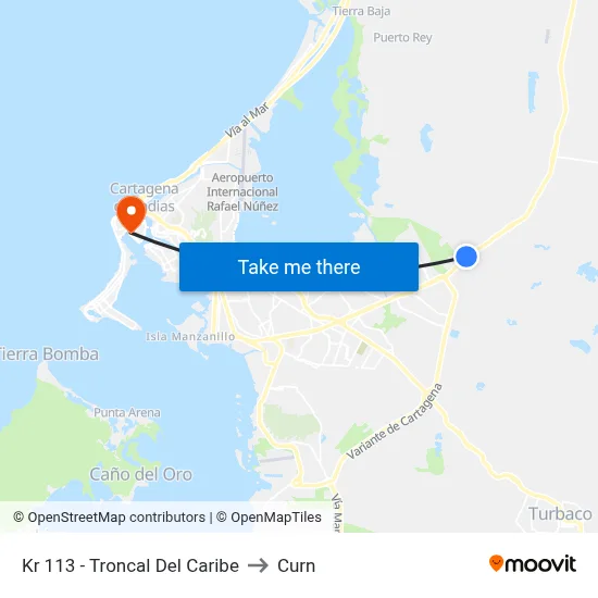 Kr 113 - Troncal Del Caribe to Curn map