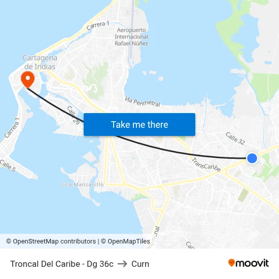 Troncal Del Caribe - Dg 36c to Curn map