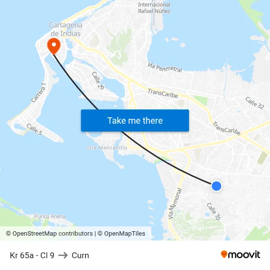 Kr 65a - Cl 9 to Curn map