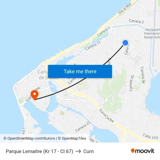 Parque Lemaitre (Kr 17 - Cl 67) to Curn map