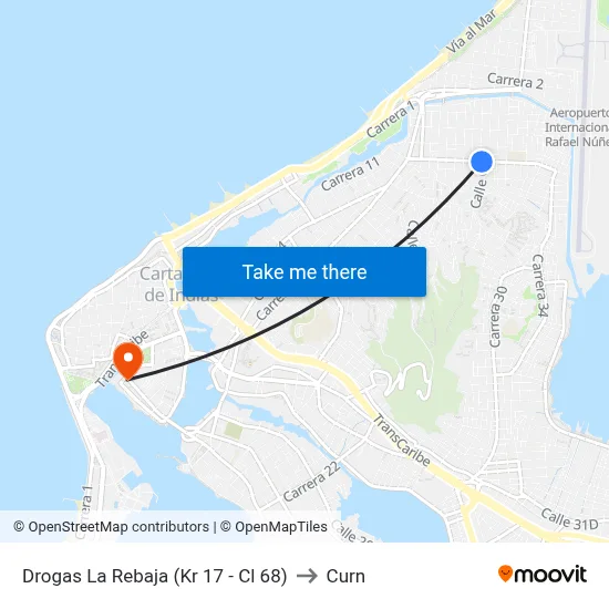 Drogas La Rebaja (Kr 17 - Cl 68) to Curn map