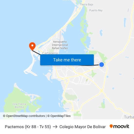 Pactemos (Kr 88 - Tv 55) to Colegio Mayor De Bolívar map