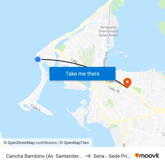 Cancha Bambino (Av. Santander - Cl 31a) to Sena - Sede Principal map