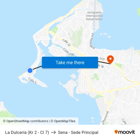 La Dulcería (Kr 2 - Cl 7) to Sena - Sede Principal map