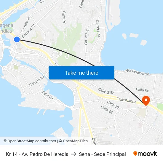 Kr 14 - Av. Pedro De Heredia to Sena - Sede Principal map