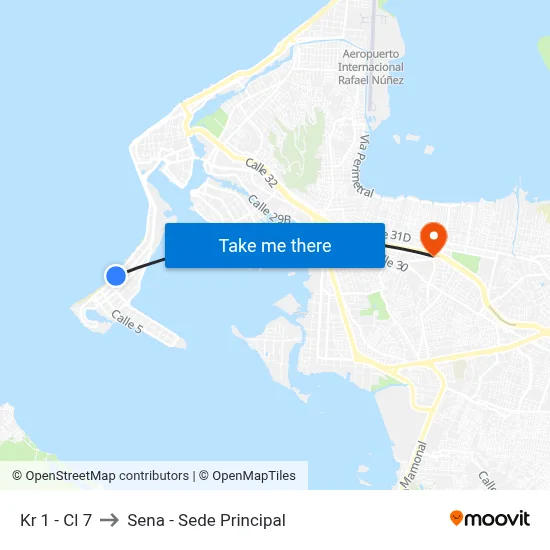Kr 1 - Cl 7 to Sena - Sede Principal map