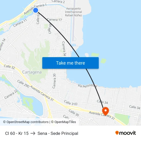 Cl 60 - Kr 15 to Sena - Sede Principal map