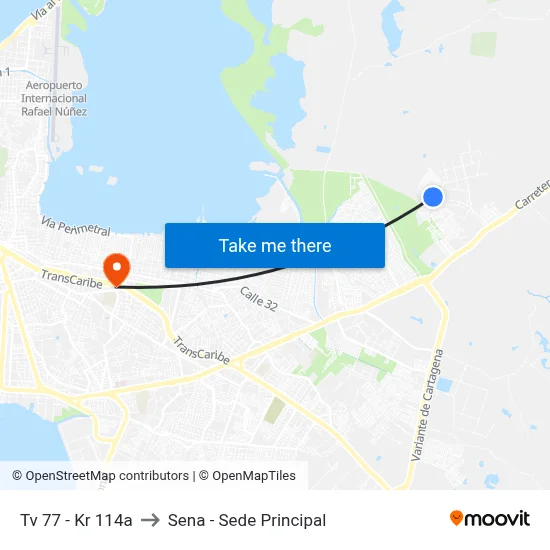 Tv 77 - Kr 114a to Sena - Sede Principal map