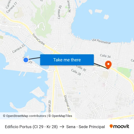 Edificio Portus (Cl 29 - Kr 28) to Sena - Sede Principal map