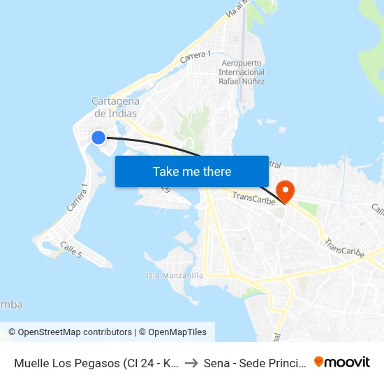Muelle Los Pegasos (Cl 24 - Kr 8) to Sena - Sede Principal map