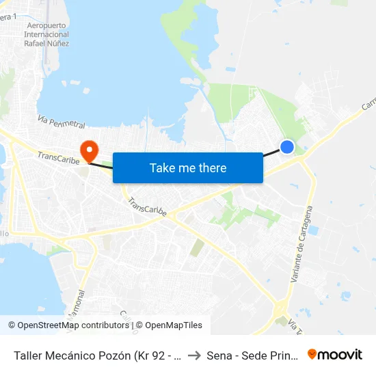 Taller Mecánico Pozón (Kr 92 - Tv 61) to Sena - Sede Principal map