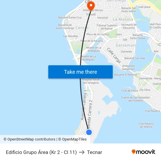 Edificio Grupo Área (Kr 2 - Cl 11) to Tecnar map