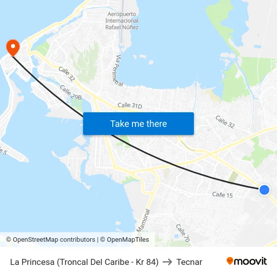La Princesa (Troncal Del Caribe - Kr 84) to Tecnar map